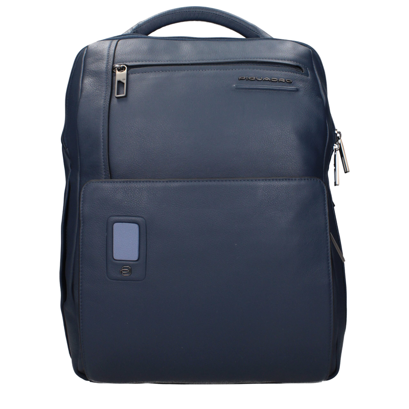 Blue leather backpack-null