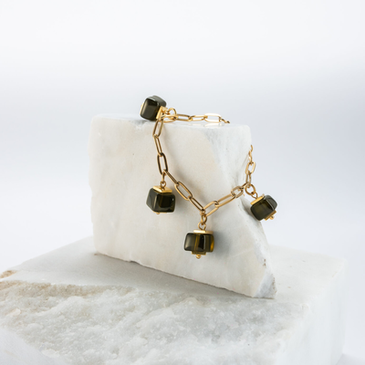 Synthesis bracelet wine (olive green), Olive Green, medium