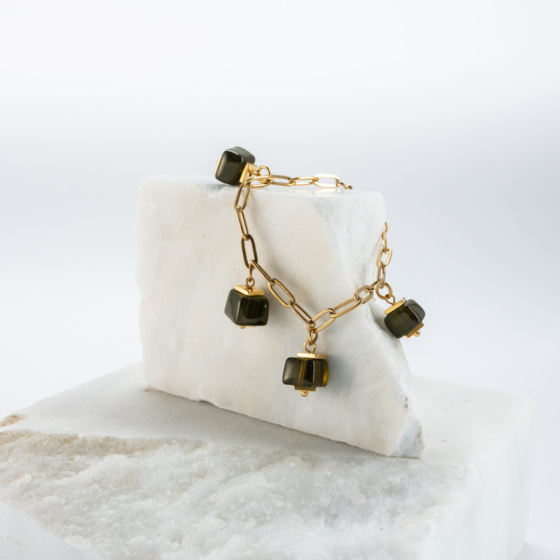 Synthesis bracelet wine (olive green)-null