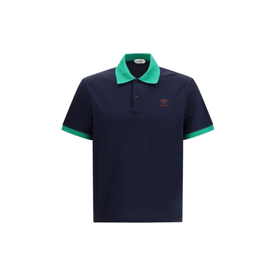 Blue cotton polo shirt, Blue, medium