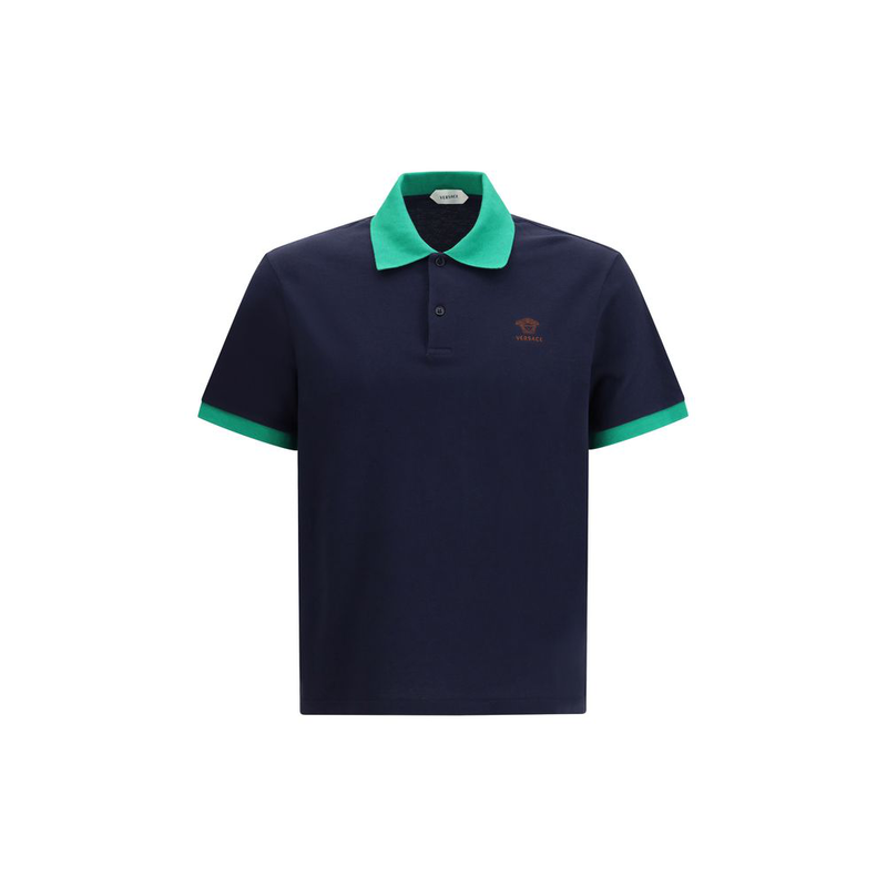 Blue cotton polo shirt-null