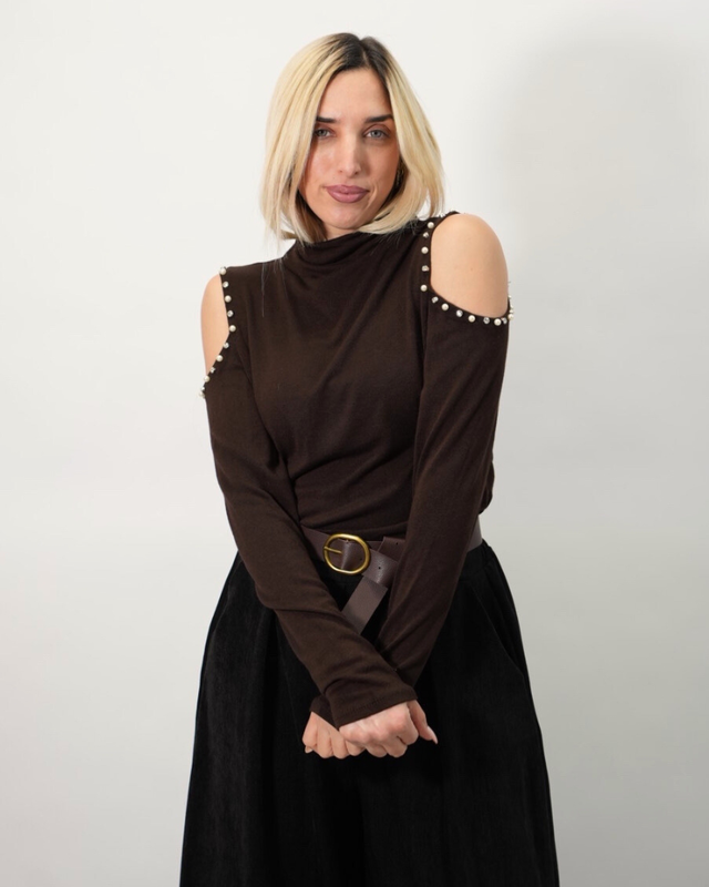 Top with studds cut offs 60318-null