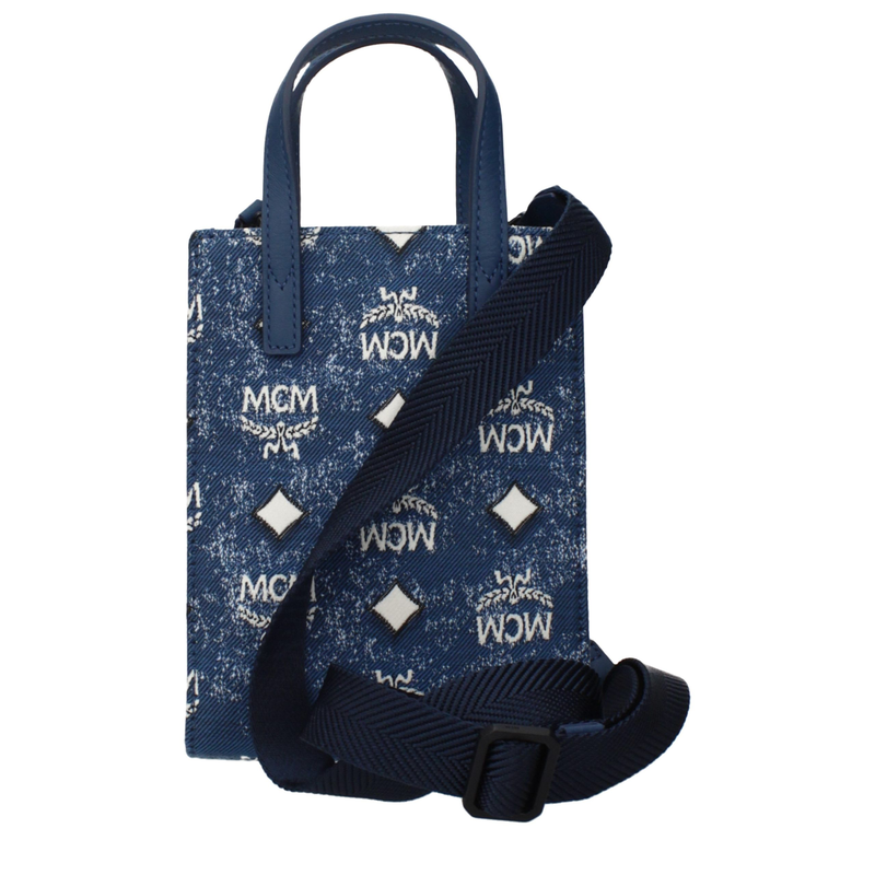 Blue fabric handbag-null