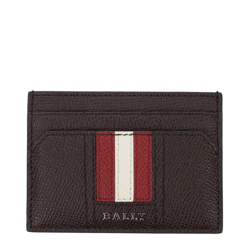 Brown leather cardholder-null