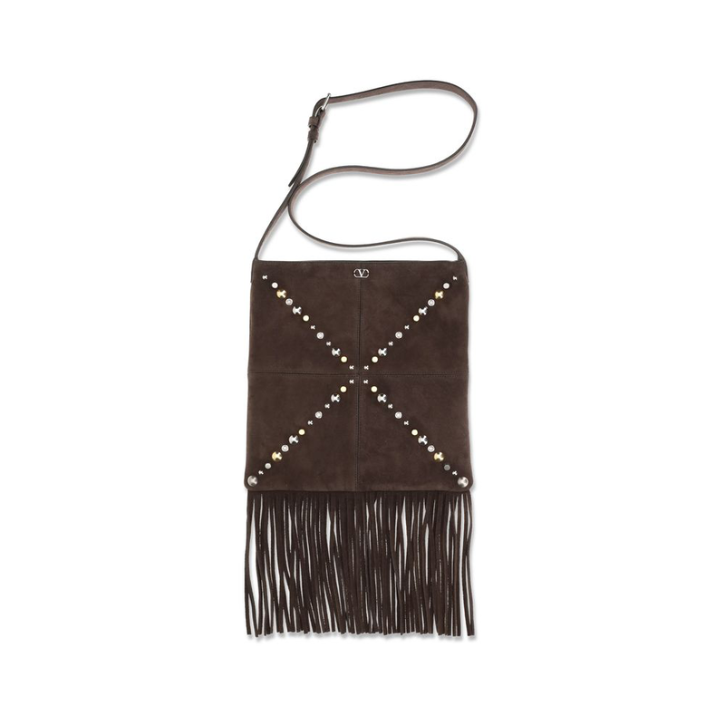 Brown calf leather bos taurus shoulder bag-null