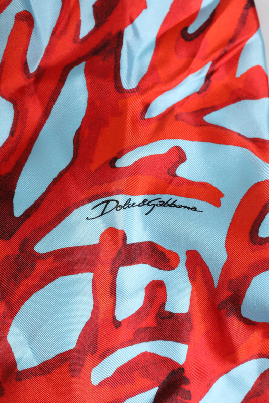 Blue red coral print wrap robe coat jacket-null