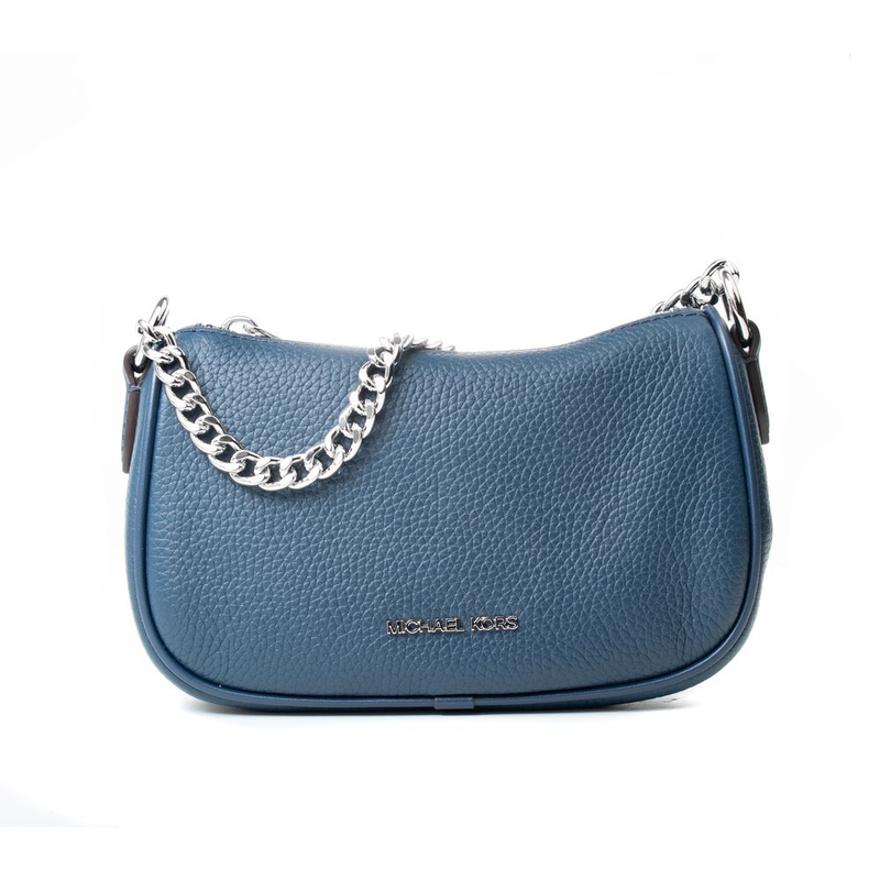 Blue leather shoulder bag-null