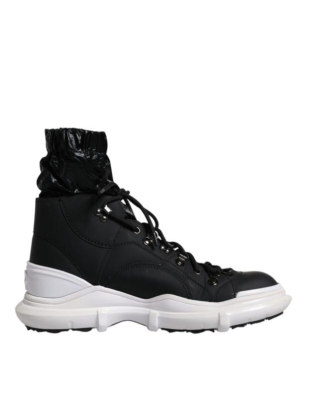 Black nylon galileo high top sneakers shoes-null