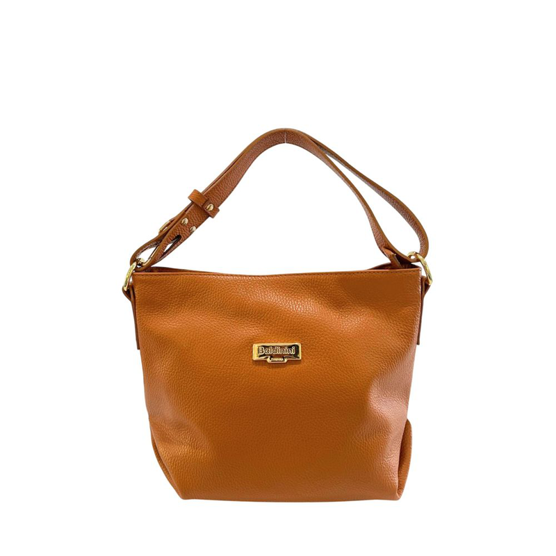 Brown leather women shoulder bag-null