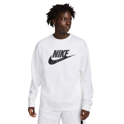 Sportswear club mens fleece crew, White / Black, medium