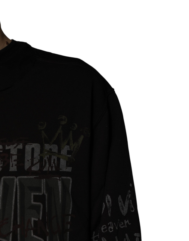 Black dg heaven crew neck pullover sweater-null