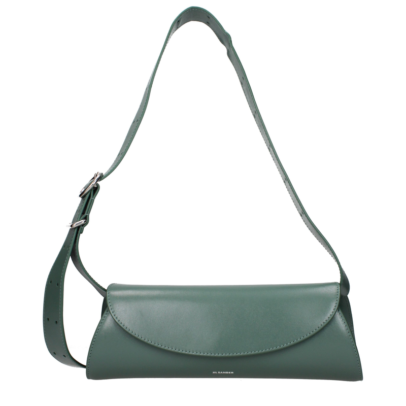 Green leather crossbody bag-null
