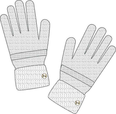 Lurex gloves, Ice, medium
