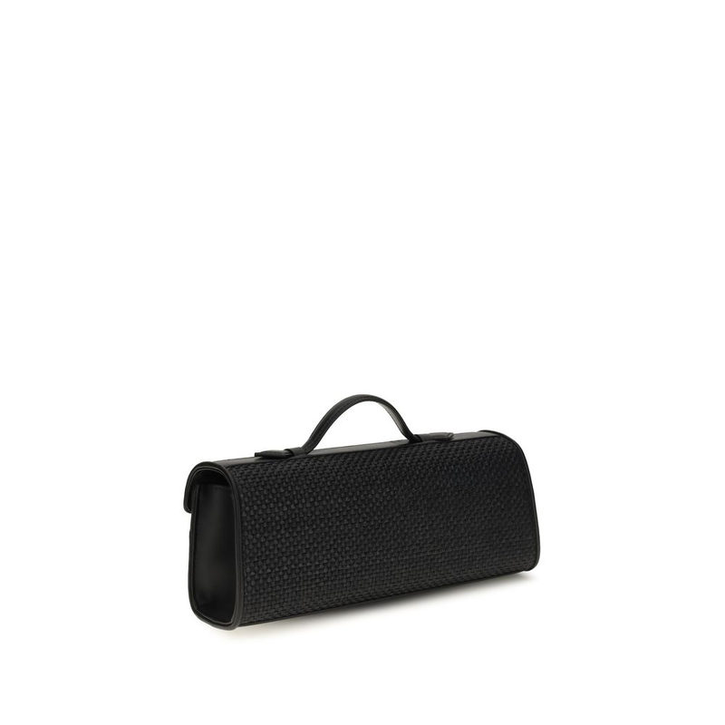 Black raffia handbag-null