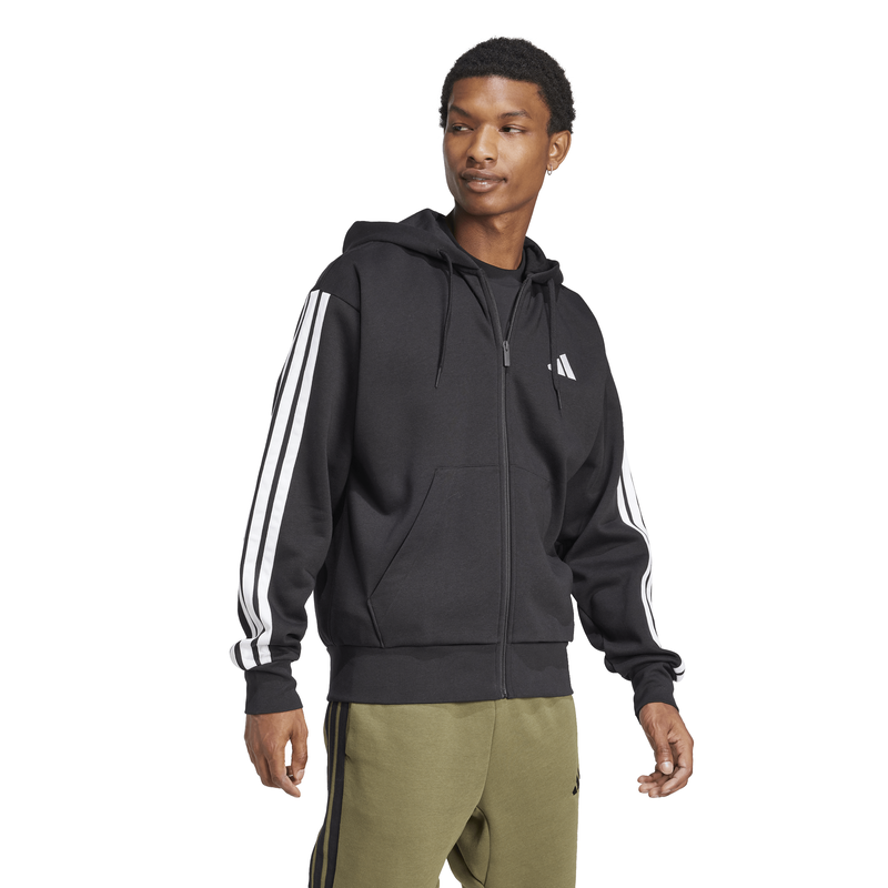Adidas mens essentials 3-stripes fleece hoodie-null