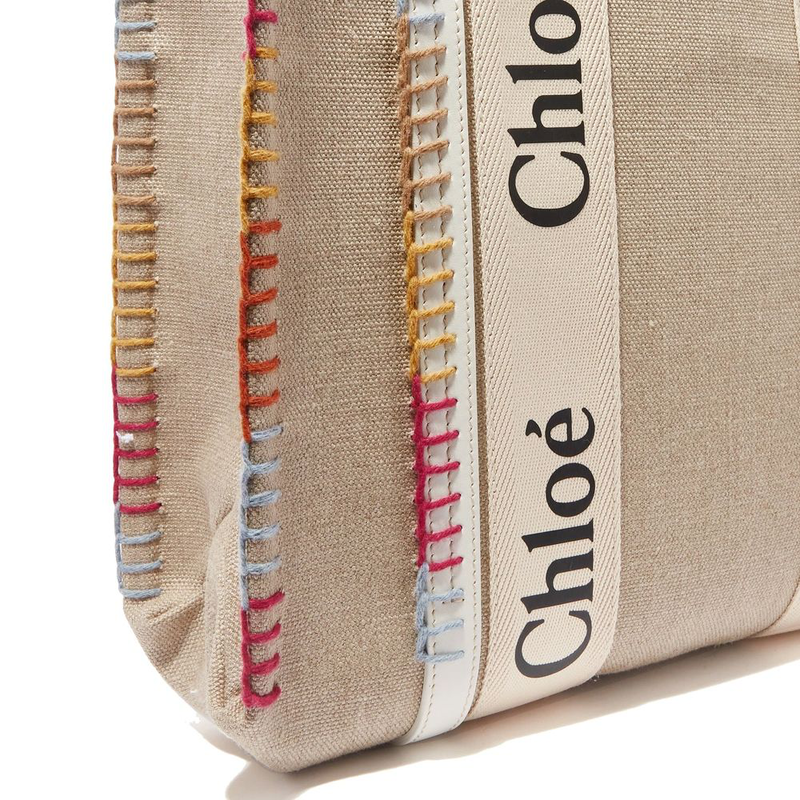 Beige linen tote bag-null