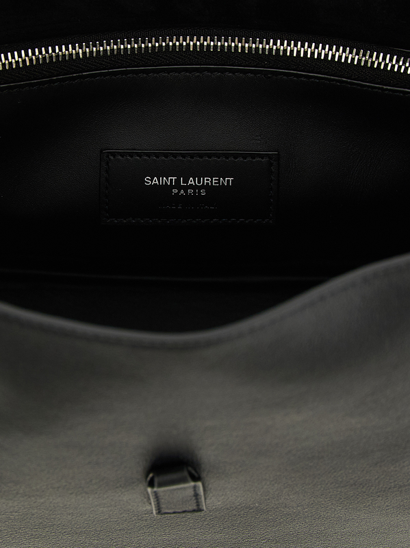Black calfskin shoulder bag-null