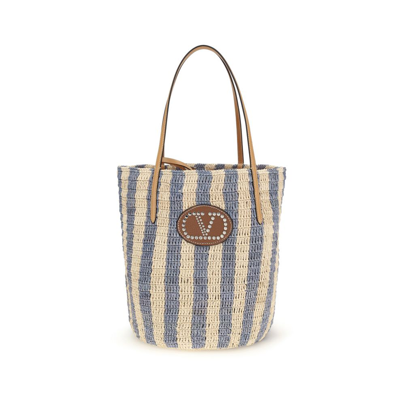 Multicolor raffia backet bag-null