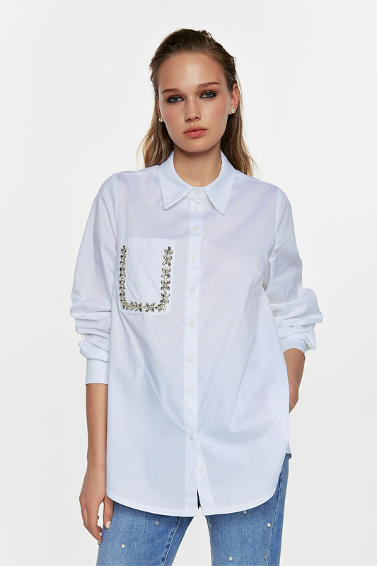 Product image: D34028 shirt decorative strass pocket-null