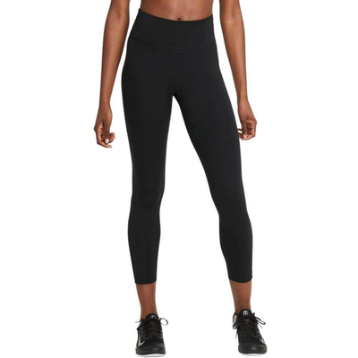 One Dri-FIT mid-rise 7/8 leggings, Black / White, medium