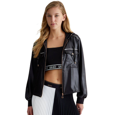 Coater fabric zip jacket, Black, medium