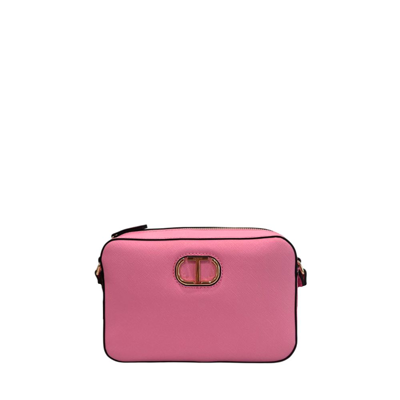 Pink pu women crossbody bag-null