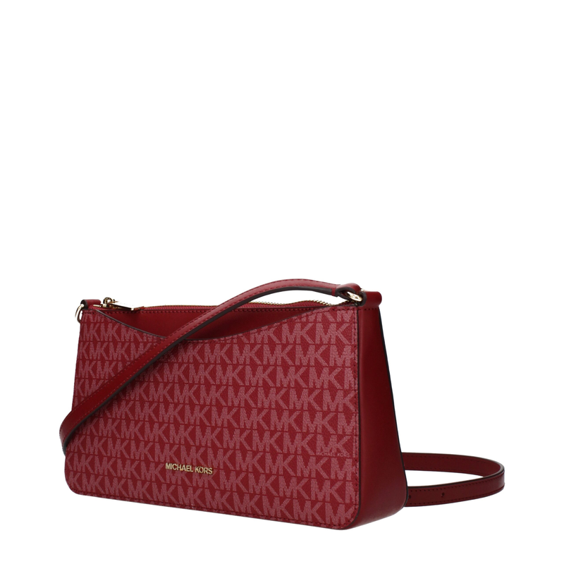 Red fabric crossbody bag-null