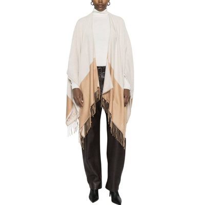 Liu Jo poncho with logo and fringes, White / Black, medium