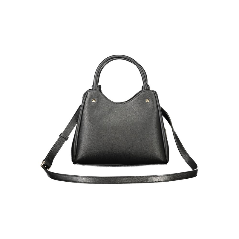 Black polyurethane women handbag-null