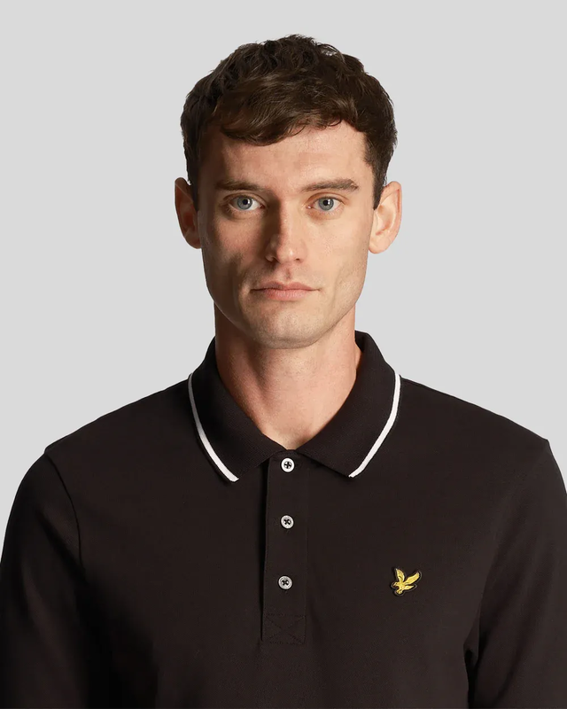 Product image: Tipped polo shirt w395 jet black/ white-null