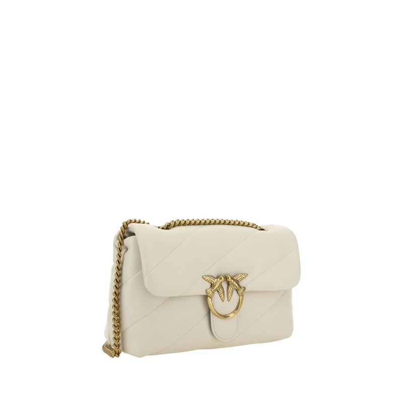 White calf leather bos taurus shoulder bag-null