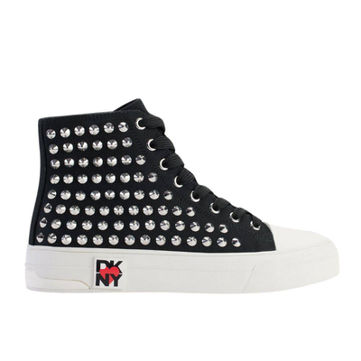 Louisa studs high top sneaker, Black, medium