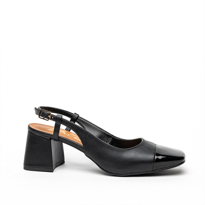 Zatz slingback ballet shoes, Black, medium