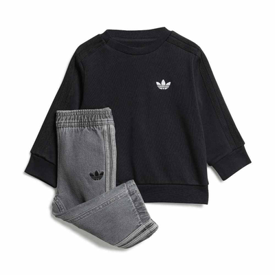 Adidas denim crew set, Black, medium