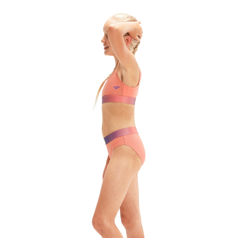 Speedo girls contrast band 2 piece (800313715471) image number null
