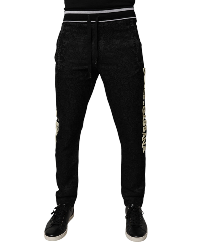 Black mid waist jogger men sweatpants pants-null