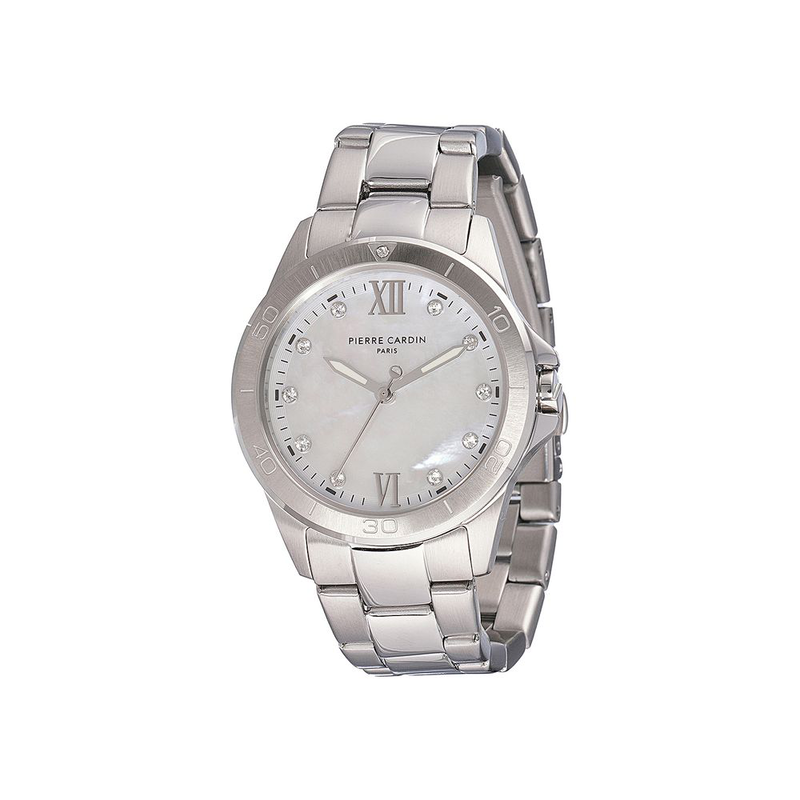 Gray stainless steel dress watch-null