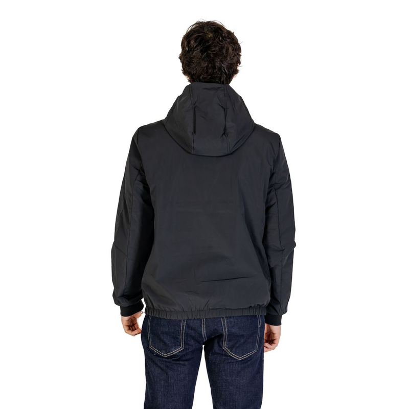 Black recycled polyester shell jacket-null