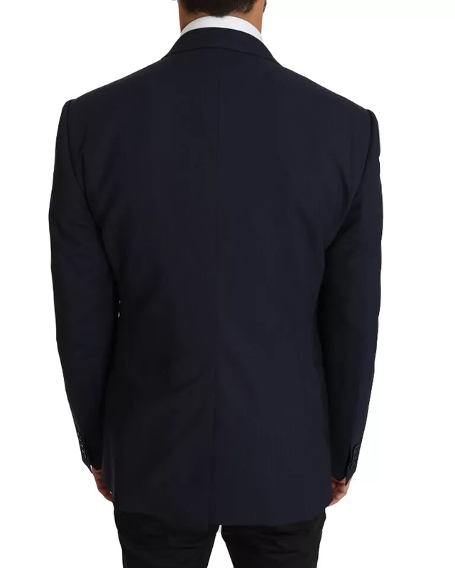Blue wool martini blazer vest 2 piece-null