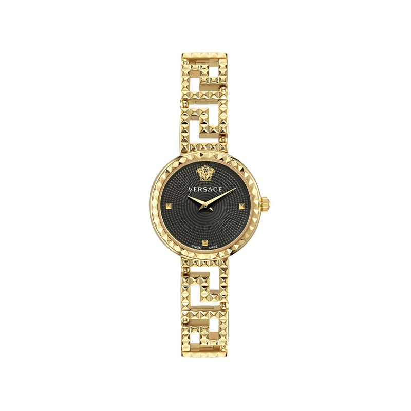 Gold stainless steel dress watch-null