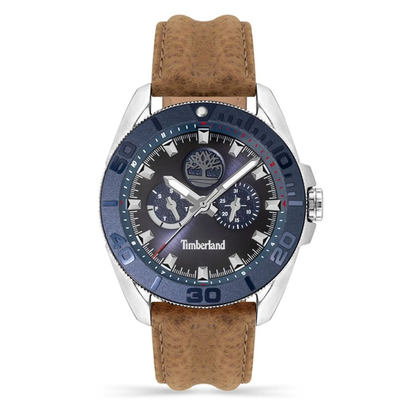 Brown leather dress watch-null