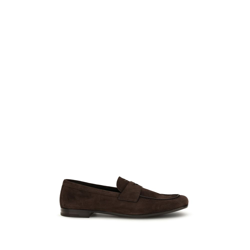 Brown calf leather bos taurus slip-on loafers-null