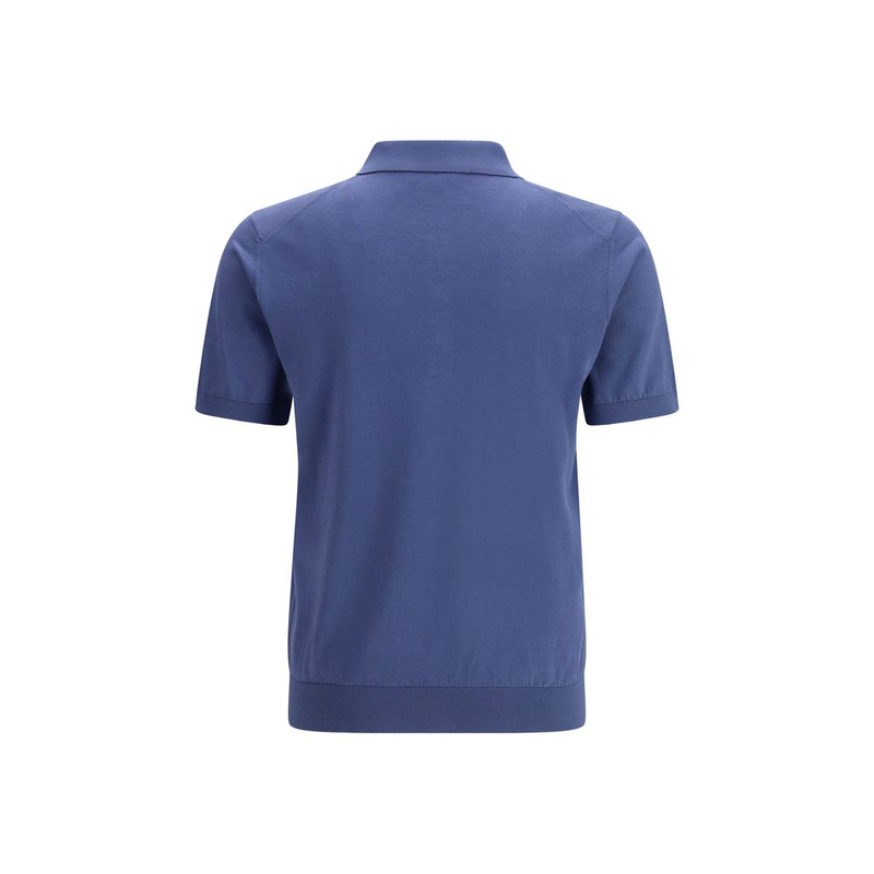 Blue cotton polo shirt-null