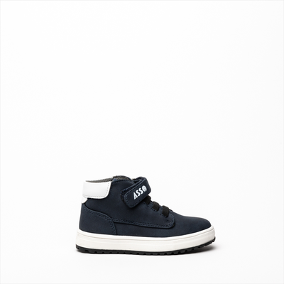 Asso navy hi sneakers with velcro, Navy, medium