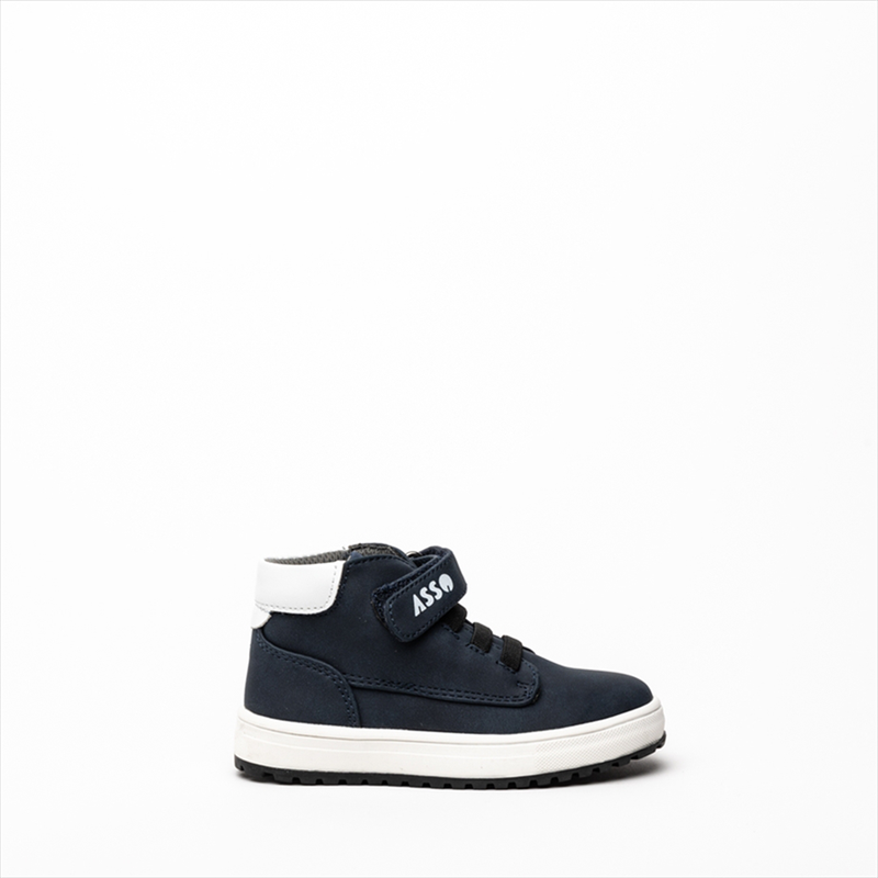 Asso navy hi sneakers with velcro-null