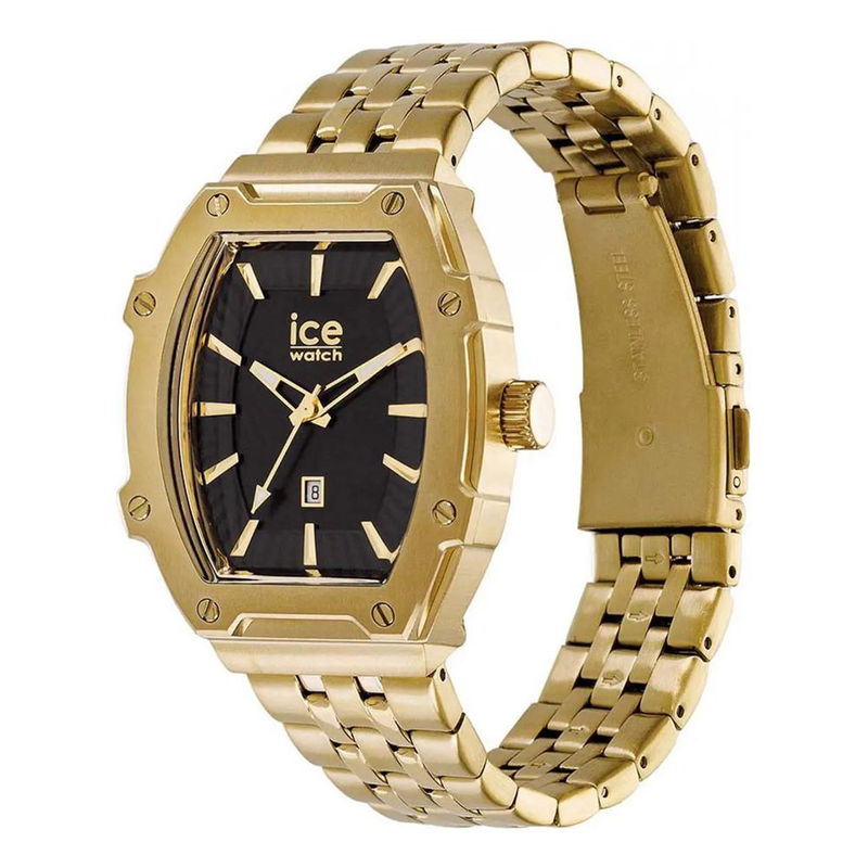 Gold stainless steel dress watch-null