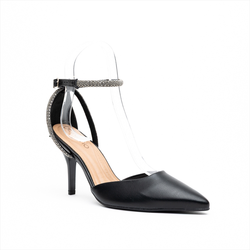 Beira rio elegant ankle strap high stiletto heel pumps with decorative detail-null