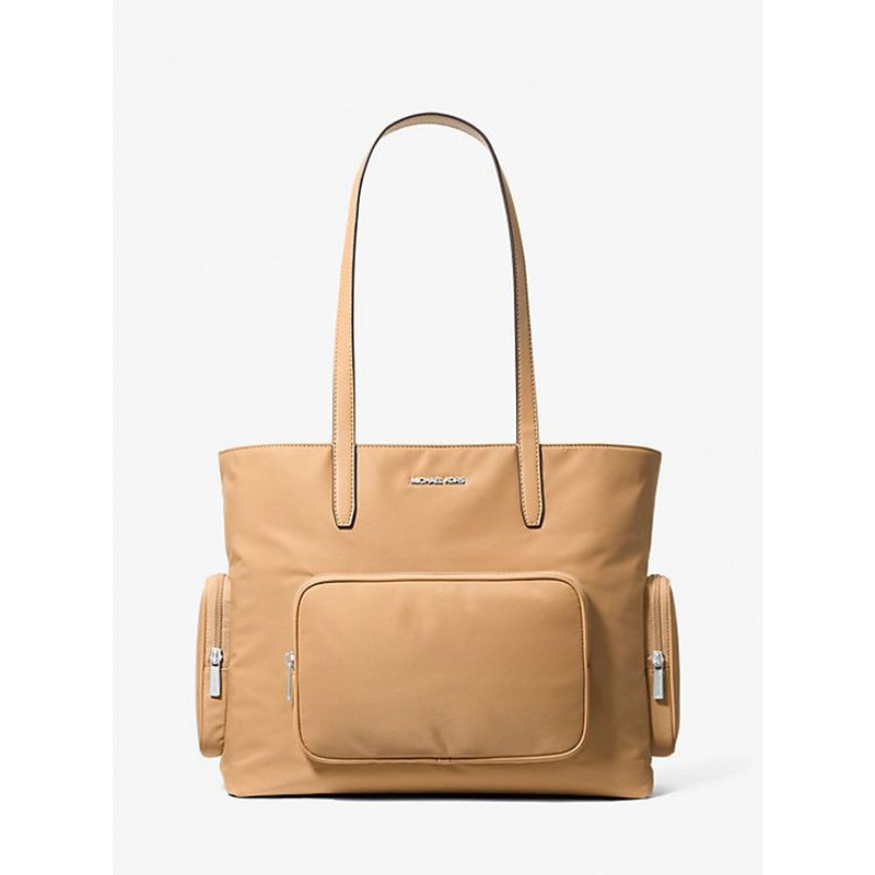Brown nylon tote bag-null
