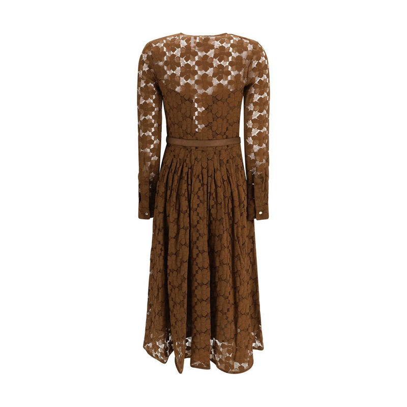 Brown polyamide casual dress-null