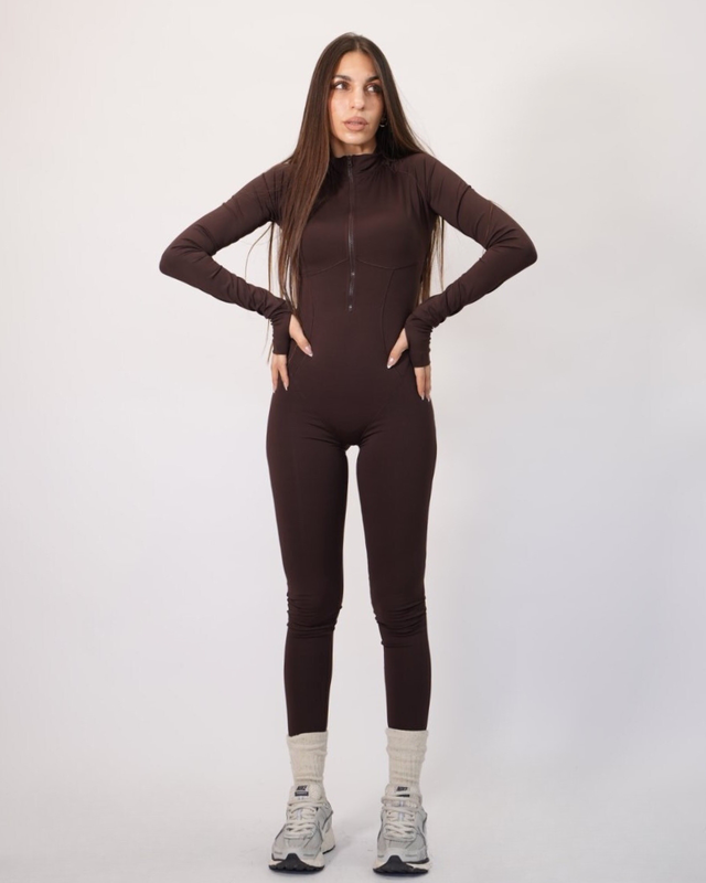 Zande ingrid backless long sleeve jumpsuit zfw2644-null